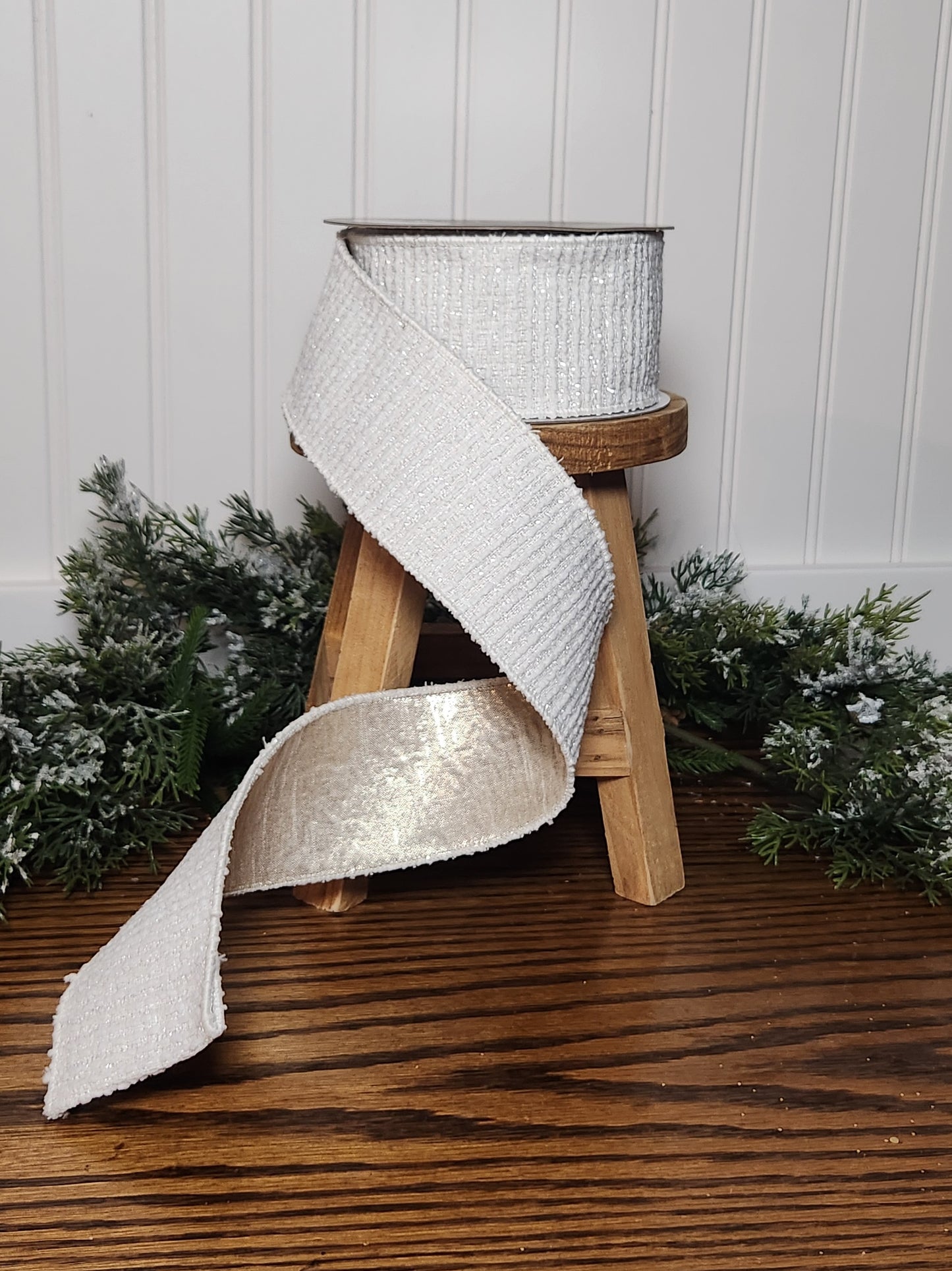 2.5" X 5 YD IVORY TIVOLI TWEED-Farrisilk