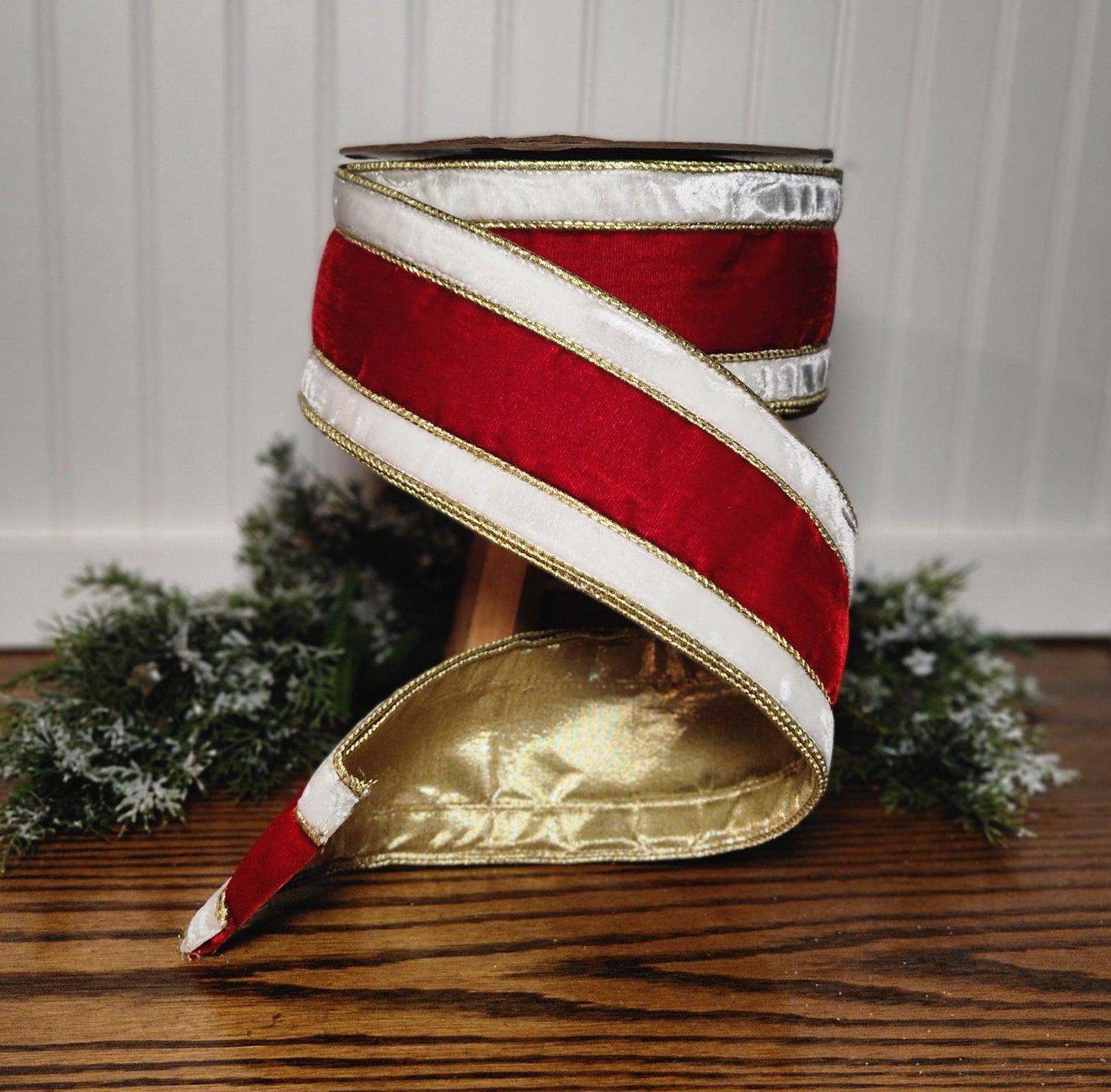 4" X 5 YD SANTA RIBBON-Farrisilk