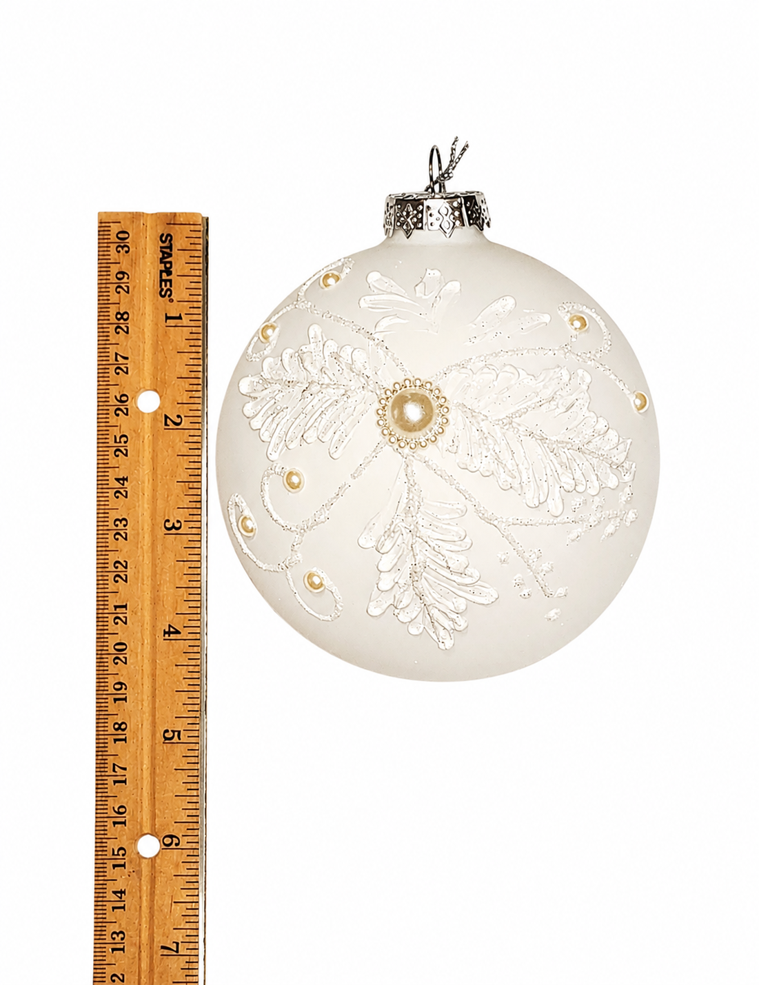 4" GLASS PEARL BALL ORNAMENT