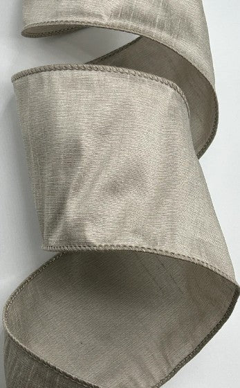 2.5" X 10Yds Wired Anisha Ribbon Driftwood Grey