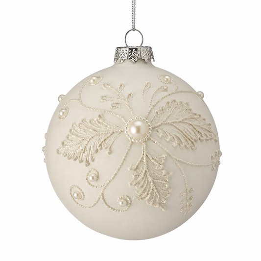 4" GLASS PEARL BALL ORNAMENT