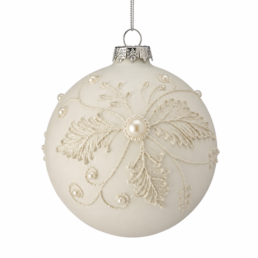 4" GLASS PEARL BALL ORNAMENT