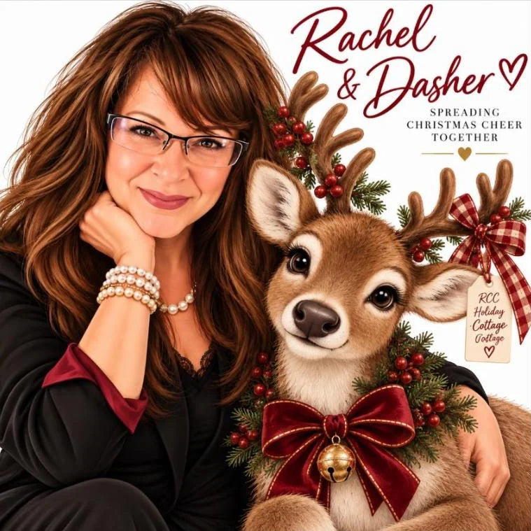 Illustration of Rachel with Dasher the reindeer